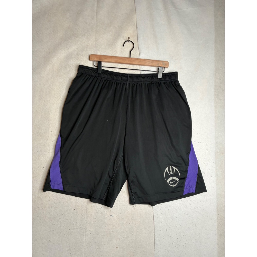 Nike Dri-FIT Football Training Shorts Mens XL Black Purple 424108-010
